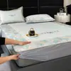 Lujo ligero estilo Chanel simple tapete de verano de seda de hielo lavable sábana ajustable tapete para aire acondicionado juego de tres piezas 1.5m/1.8 m verano