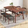 Mesa de Comedor para Uso Doméstico, Mesa de Comedor Pequeña para Apartamento, Mesa y Sillas de Comedor Modernas y Sencillas, Mesa y Sillas de Comedor Informal para Restaurante de Comida Rápida, Mesa Rectangular Comercial