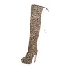 Botas femininas de salto alto até o joelho 2022 tamanho 40-48 comércio exterior transfronteiriço botas de Chengdu oncinha comércio exterior