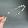 Mori súper hada strass lazo banda estrecha para el pelo flor pequeña simple temperamento red social metal aro fino para la cabeza venta al por mayor de fábrica