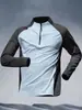 Ropa de Entrenamiento de Media Cremallera de Comercio Exterior para Hombre, Ropa de Secado Rápido, Manga Larga para Primavera y Otoño, Verano, Protección Solar, Deportes, Atletismo, Deportes, Camiseta para Correr