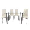 Mesa de Comedor Mesa de Comedor Moderna Vidrio Templado Mesa y Silla de Comedor para el Hogar Combinación Moderna Sencilla Mesa de Negociación