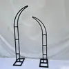 Nuevos accesorios de boda cuerno cuerno arco de flores camino terminado guía de camino boda al aire libre en el césped estante curvo color marfil