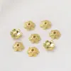 Relleno de Oro 14K18K Conservación del Color Bandeja Hueca de Flor Tapa de Flor Bandeja para Cuentas Pulsera DIY Collar Joyería Espaciador Accesorios de Cuentas Sueltas