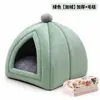 Cama para gato de estimação, removível e lavável, quente para o inverno, cama para cachorro estilo tenda para todas as estações, casa de gato, cama de pelúcia semi-fechada para cachorro de estimação