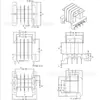 EF25-11 esqueleto quatro slots horizontal 4+4 pinos 2533 transformador esqueleto B0bbins esqueleto de alta frequência