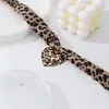 1 Pieza de Collar con Colgante de Corazón de Cinta con Estampado de Leopardo para Mujer, Cadena para Clavícula de Moda Dulce y Fresca, Joyería Personalizada para Mujer