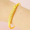 Pulseira de Empurrar e Puxar Cor Dourado Areia Vietnamita Pavão Luxuoso para Mulheres, Artesanato Tradicional, Sólida e Duradoura, Luxo Leve de Nicho, Versátil
