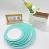 Melamina prato redondo bicolor plástico prato de lanche prato frio prato oval tipo porcelana para peixe restaurante refogado