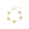 Pulsera de Trébol de Cuatro Hojas Chapada en Acero Inoxidable Oro Real de 18K Que No Se Desvanece Pulsera de Cinco Flores de Verano para Mujer Venta Directa de Fábrica de Yiwu