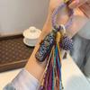 Guofeng color puro pintado a mano 5 capas relieve tridimensional exquisito comparable a la pintura thangka bola de bordado hecha a mano morada colgante para bolsa