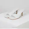 Sandalias de tacón alto estilo francés, piel brillante, nueva colección 2026, versátiles, con tacón fino, punta cuadrada, diseño abierto, sexys y adecuadas para usar en exteriores, sandalias para mujer