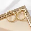 Pendientes de Aro Geométricos Mini Electrochapados Estilo Ins de Amazon Transfronterizos con Diseño de Textura Martillada Imitación Chapados en Oro de 18K No Descolorables