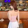 Camisola de Algodón de Primavera y Verano para Mujer Encaje Ajustado Sexy Top Corto para Usar Afuera