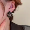 Elegantes Brincos de Cristal em Losango Preto, Nova Moda Tendência de Celebridade da Internet, Design de Nicho, Sensação de Alto Padrão, Fechos de Pressão e Tarraxas de Prata