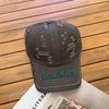 Nueva gorra de béisbol 2024 NEGRA desgastada con letra bordada, gorra con visera rota, estilo coreano, personalidad callejera, sombrero de copa blanda