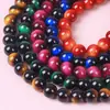 Vid de Alta Calidad Imitación Piedra Natural Ojo de Tigre Amarillo Cuentas Sueltas Pulsera Collar DIY Hecho a Mano Joyería con Cuentas Materiales al por Mayor