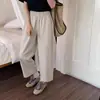 Pantalones Anchos de Lyocell Tencel para Mujer, Verano Cintura Alta Sueltos Adelgazantes Casuales Petite Cortos Rectos Pantalones de Abuela