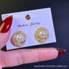 Corea del Sur Dongdaemun moda estilo socialité aretes de circonita micro incrustada aretes exquisitos de diseño nicho que combinan con todo