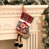 Decorações de Natal transfronteiriças, Pingentes de meia de Natal, Meias de boneco de Natal em desenho animado, Sacos de Natal, Enfeites de meia de Natal de pernas longas