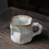 Caneca Artesanal Retrô Cerâmica Queimada em Forno Xícara de Café Criativa Japonesa Personalizada Xícara com Formato Estranho