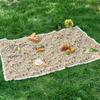 Mantel jacquard de hilo de algodón poliéster estilo INS teñido en hilo con estampado de flores y borlas, rectangular, para exteriores, camping, picnic, para fotos
