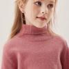 Suéter de Cachemira Pura para Niños Otoño e Invierno Cuello Alto Camiseta Base de Lana Tejida para Hombres y Mujeres Top Cálido para Niños y Niños 24