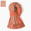 Cachecol de inverno em pó de pêssego feminino, cachecol unissex de duas cores e dois lados, estilo coreano, cachecol de borla macia e agradável à pele