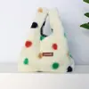 Bolso de Mano Retro de Felpa para Otoño e Invierno, Bolso de Muñeca Moderno y Casual, Bolso de Compras Portátil, Bolso Pequeño de Lona Versátil