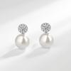 Nuevo colgante de moda, collar de perlas de agua dulce naturales de imitación únicas, pendientes de perlas de circonita para mujer, joyería de boda, traje