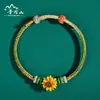 Pulsera de Cinco Colores del Festival del Bote del Dragón 2026 con Flor de Durazno y Nudo Wenchang, hecha a mano, regalo perfecto para exámenes