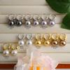 Aretes de Perlas Shijia de Plata Esterlina S925 Estilo Coreano Modernos Elegantes Al Por Mayor Aretes de Perlas Aretes