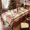 Toalha de Mesa de Natal com um Caminho de Mesa Xadrez Vermelho Festivo para Decoração de Mesa de Jantar e Toalha de Mesa para Festa Temática