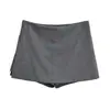 Terno cinza saia curta feminina verão 2026 novo estilo cintura média slim fit bodycon que abraça o quadril saia petite saia evasê