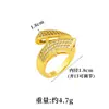 Anillo Popular Vietnamita de Oro Arena para Dedo Índice Anillo Abierto Geométrico de Circonio de Moda Joyería Transfronteriza de Larga Duración Fabricante