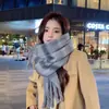 Colección de Bufandas de Mohair de Color Sólido de Otoño e Invierno, Bufandas Atmosféricas Estilo Coreano, Bufandas Chal Ampliadas y Engrosadas al por Mayor