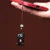 Gato Gatito Travieso Amuleto para Teléfono Accesorio Colgante Llavero Sándalo