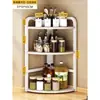 Estante de almacenamiento para cocina, estante triangular para especias de esquina de encimera, estante de almacenamiento de condimentos de esquina, estante de especias multifuncional