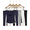Ws9303-26 Conjunto Sexy de Dos Piezas con Top de Manga Larga + Camisola, Estilo Verano, Versión Coreana, Corte Ajustado, Hombros Descubiertos