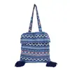 Bolso de Hombro Estilo Étnico Bohemio Retro, Bolso de Tela Versátil a la Moda, Bolso Tote Casual Artístico de Mano para Llevar Debajo del Brazo para Mujer
