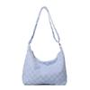 Bolso de mano de felpa a cuadros, estilo retro, de gran capacidad, informal, tipo bandolera, para otoño e invierno de 2023