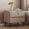 Mesa de noche de madera maciza con chapa de madera, lujo ligero, mesita de noche, mueble de noche, simple, para el hogar, de alta gama, moderno, almacenamiento para dormitorio, pequeño nuevo