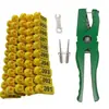 Kit de Brincos Amazon Style com Texto, Alicate para Brincos, Chave de Agulha, Brincos Veterinários, Suprimentos para Gado, Etiquetagem Temu