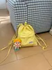 Mochila com cordão de grande capacidade estilo Ins versão coreana para mulheres, bolsa com cordão estilo japonês, mochila esportiva casual leve para viagem para mulheres