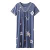 2025 Nuevo Verano Bata de Noche para Mujer Modal Casual Ropa de Casa para Madres de Mediana Edad y Mayores Se Puede Usar Afuera Pijama de Falda Media