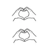 Pegatinas de Tatuaje Herbales con Gesto de Corazón para Pareja, Impermeables, de Larga Duración, Tatuaje Realista para Mujeres y Hombres, Diseño Hermoso y de Alta Gama para el Brazo y el Dorso de la Mano