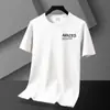Fabricante Directo Camiseta de Manga Corta de Seda de Hielo para Hombre Tendencia 2025 Casual para Hombre Cuello Redondo Manga Media Verano Nueva Camiseta No