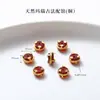 Alta Retención de Color Chapado en Cobre 24K Oro Real Accesorios de Ágata Roja Piezas para Joyería DIY Calabaza de Loto Productos Semi-Terminados Venta Directa de Fábrica