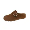 Sandálias Birkenstock com Sola Grossa e Aumento Interno de Altura, Bico Fechado, Meia-sandálias para Mulheres, Uso Externo, Novidade Outono 2026, Mules Birkenstock com Design de Dedos Separados em Couro Sintético