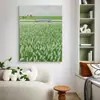 Campo de Trigo Verde Alta Definición Pintura a Chorro Pintura al Óleo Tren Departamento de Sanación Pintura Decorativa para Sala de Estar Pequeño Fresco Entrada Dormitorio Textura Colgante